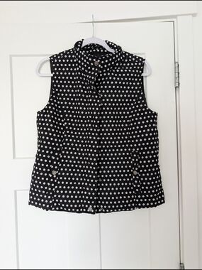 Black Vest with White Polka Dots Size Medium